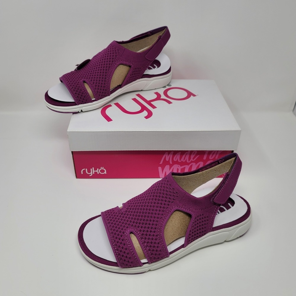 Ryka Women's Stretch Knit Sport Slingback Sandals Micha Magenta Sz‎ 7.5W